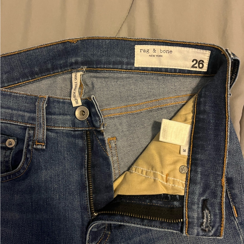 Rag & Bone High Rise Ankle Skinny Jeans - Picture 2 of 3